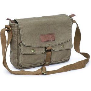 Mens Canvas Messenger Bag - Vintage Crossbody Shoulder Bag Military Satchel